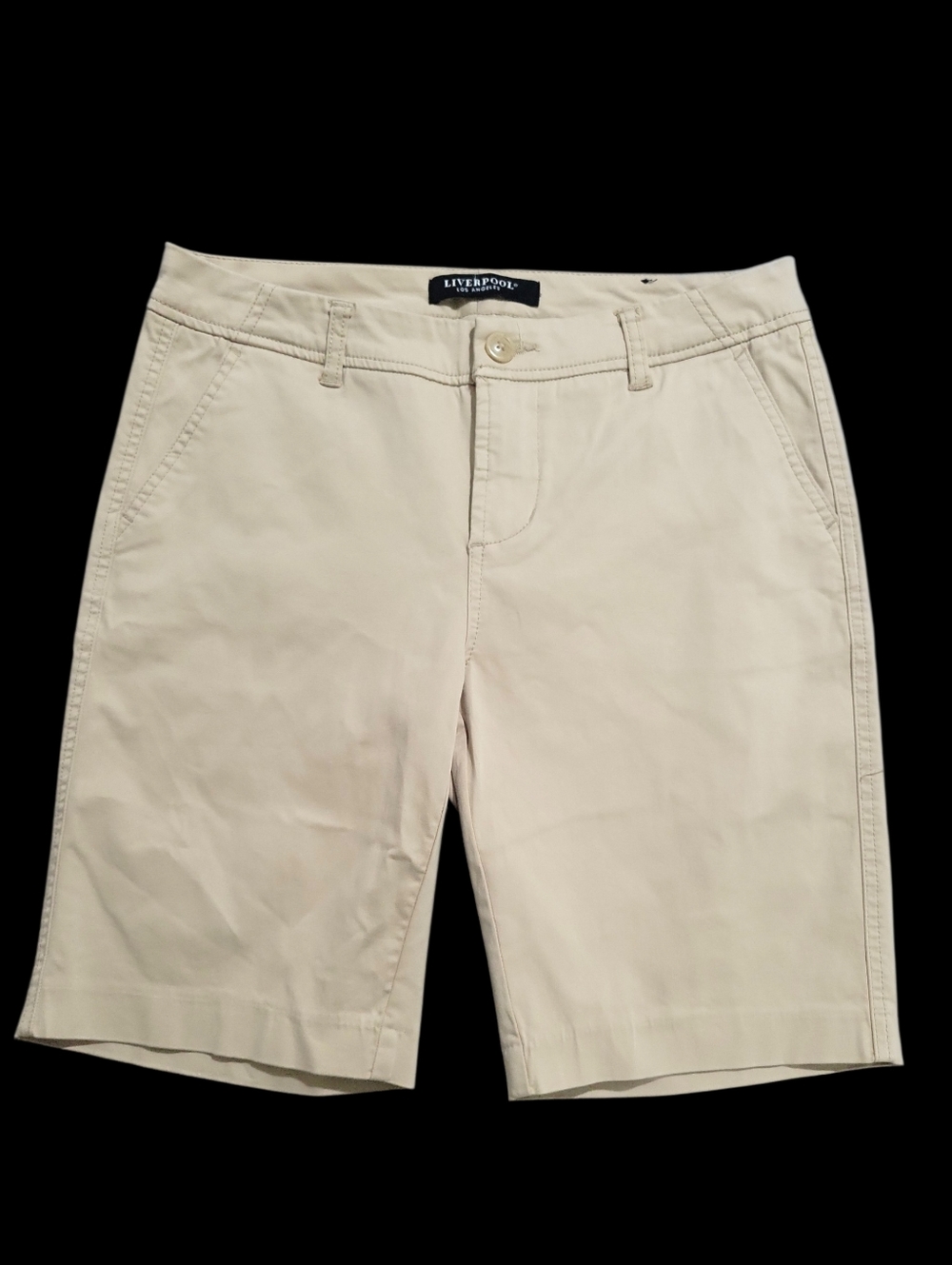 Liverpool Los Angeles Khaki Stretch Cotton Bermuda Shorts Size 6 Women's EUC... - Picture 2 of 12